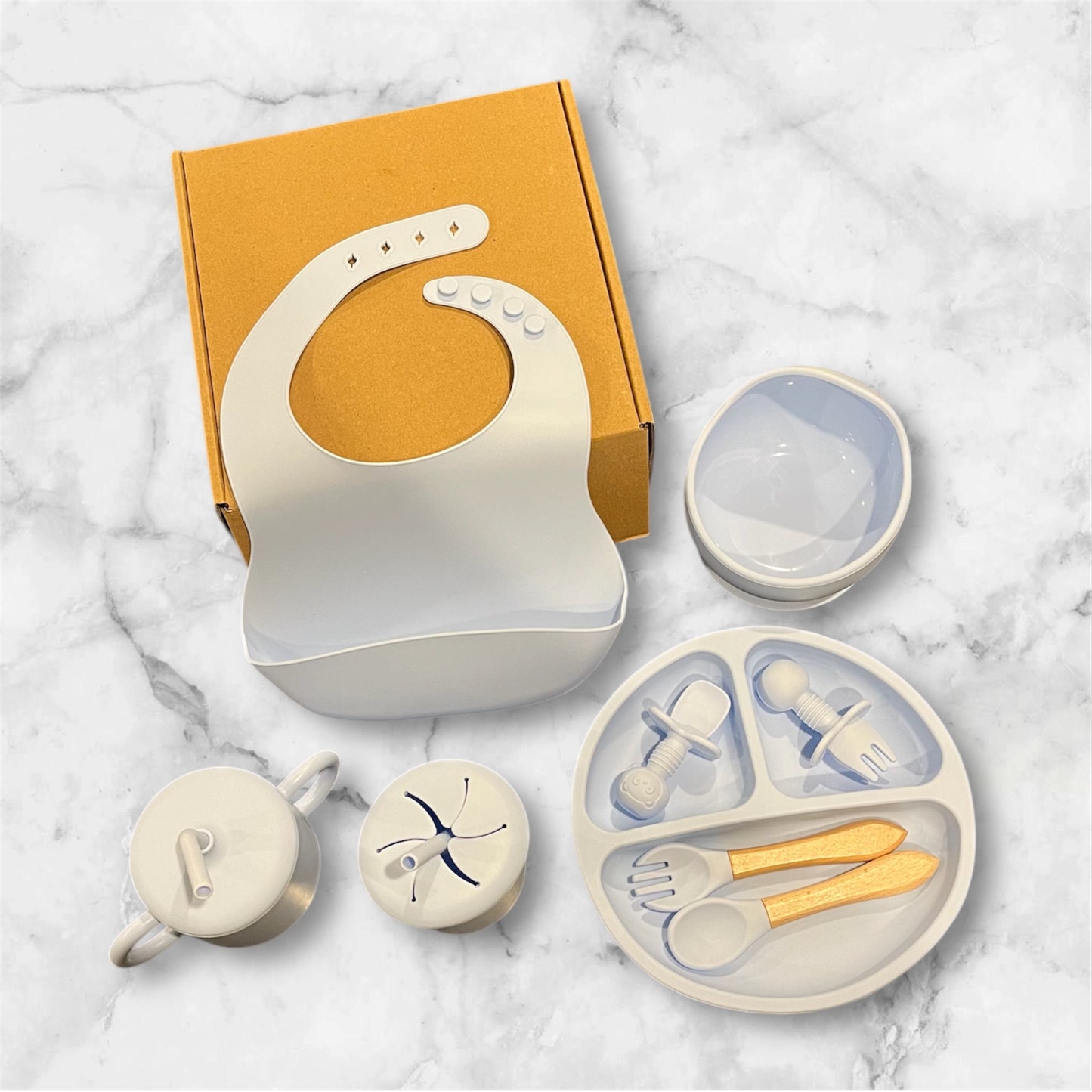 Silicone Meal Set for Baby 9 pcs I Blue color
