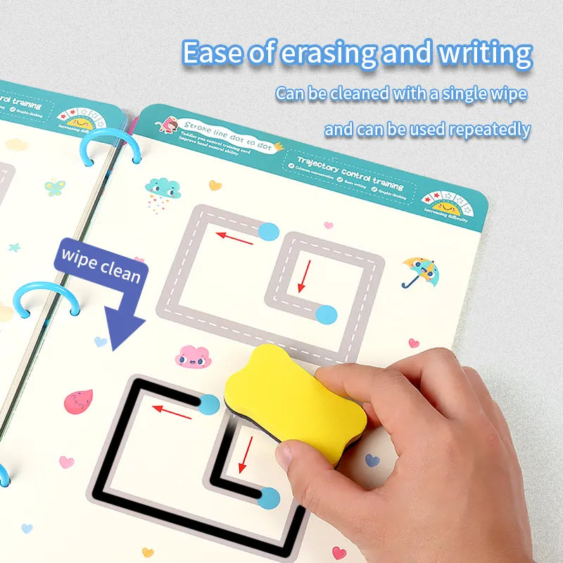 Reusable Educational Tracing Work Book for kids Age 2-4 Year ( 64 Pages )