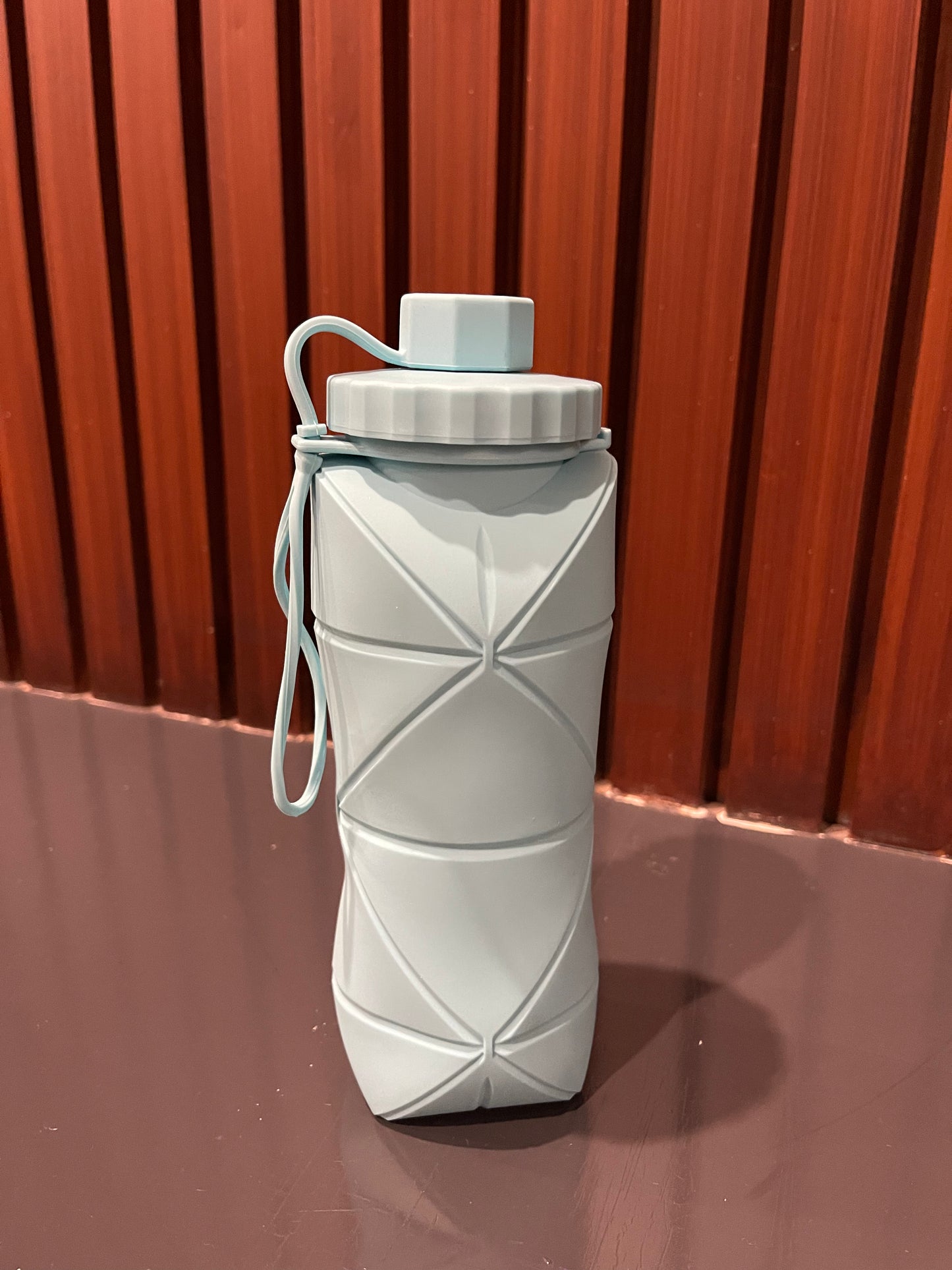 Silicone Water Bottle 600ml - blue color