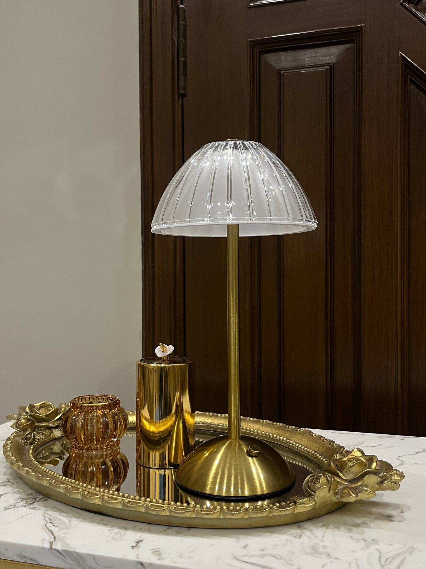 Pumpkin Crystal LED Table Lamp B/O ( 3 color Light )