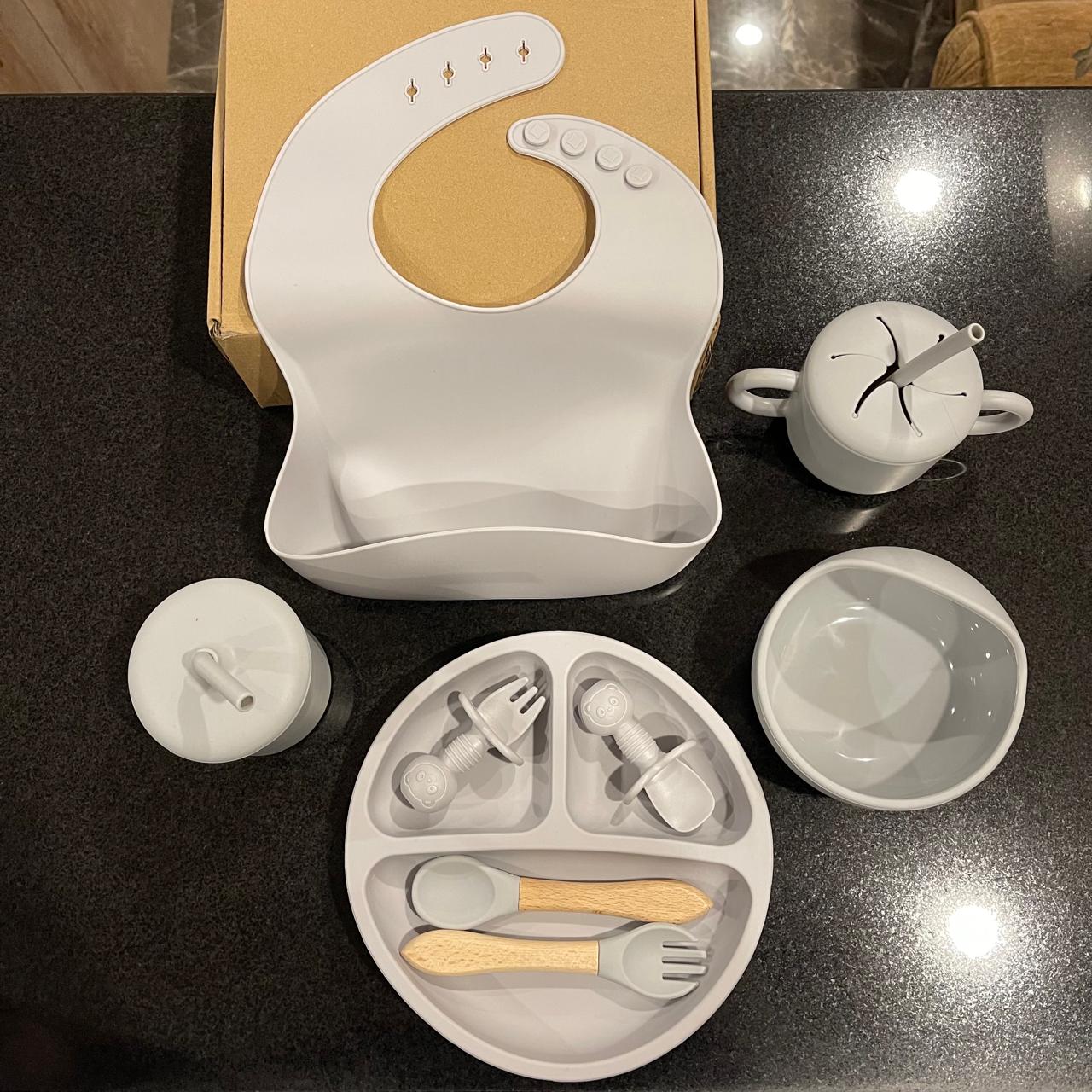 Silicone Meal Set for Baby 9 pcs I White color