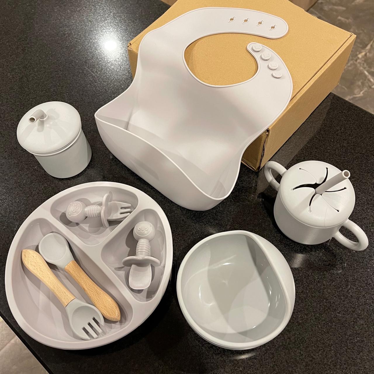 Silicone Meal Set for Baby 9 pcs I White color