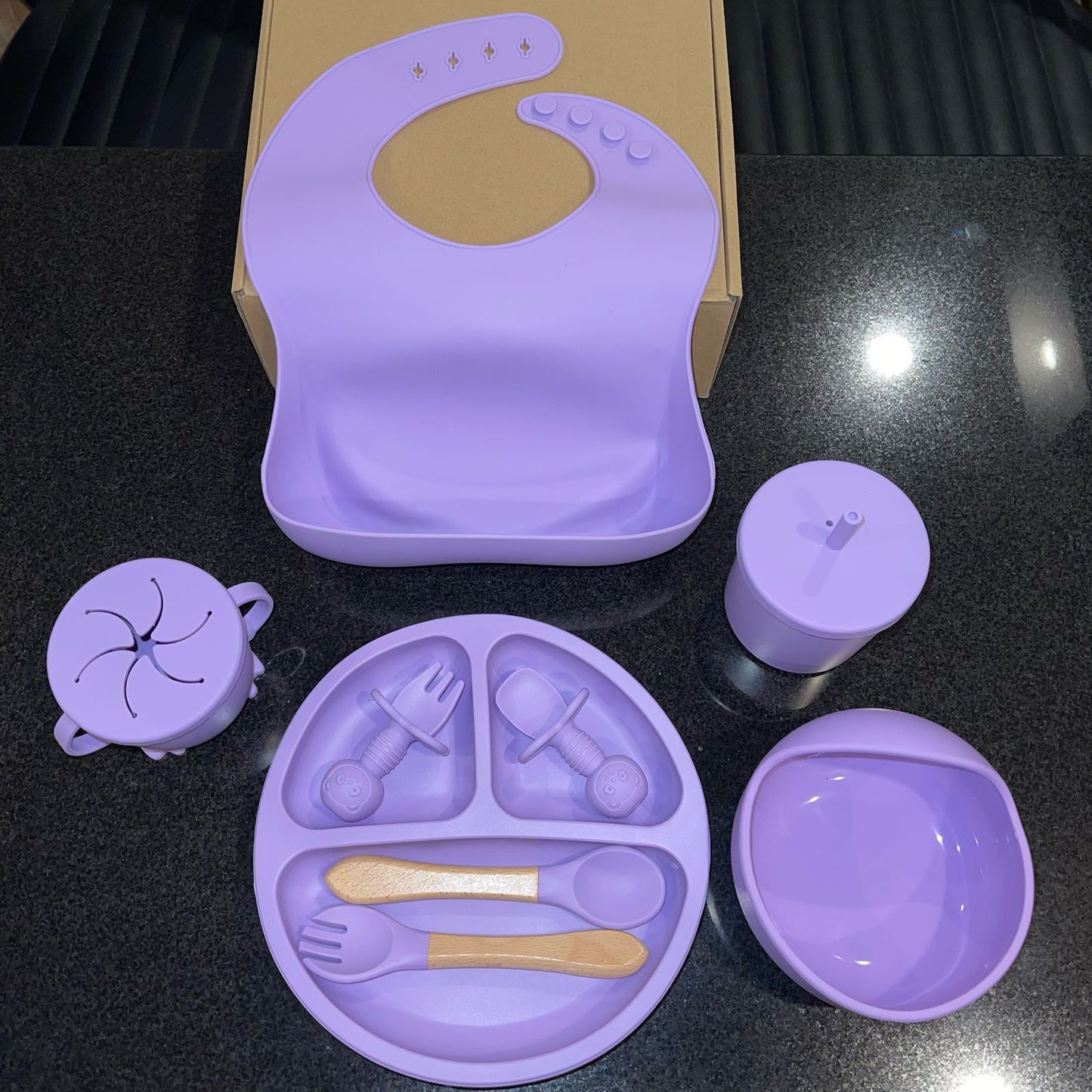 Silicone Meal Set for Baby 9 pcs I Purple color
