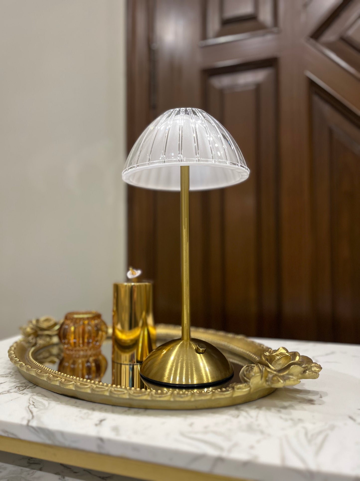 Pumpkin Crystal LED Table Lamp B/O ( 3 color Light )