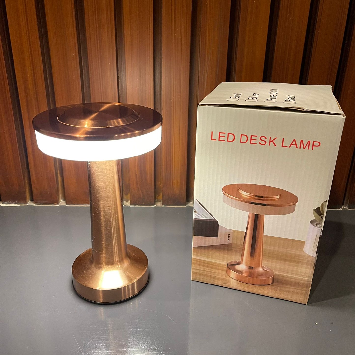 Modern Design Metal Touch LED Table Lamp B/O ( 3 color Light )